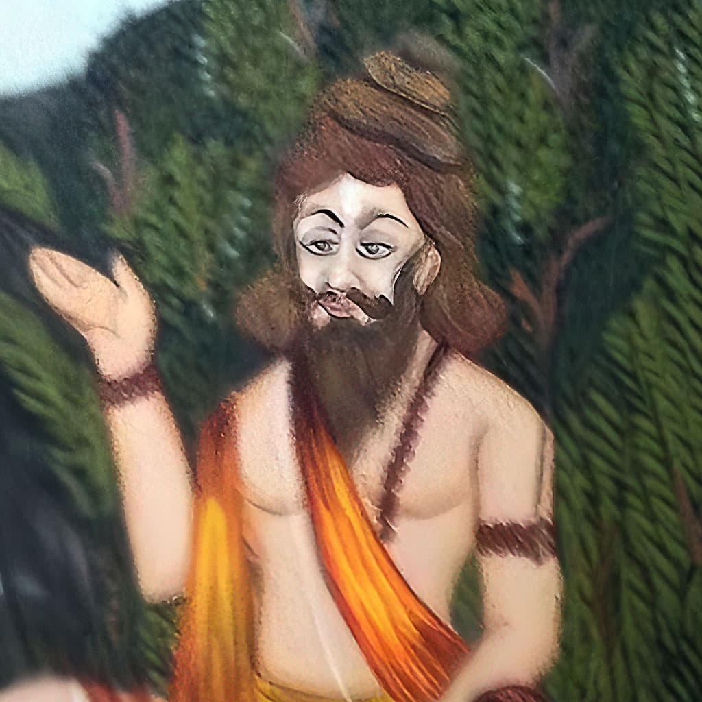 Dhaumya, character in the Krishna Dharma Mahabharata companion: Priest chosen by the Pandavas before Draupadi's svayamvara.