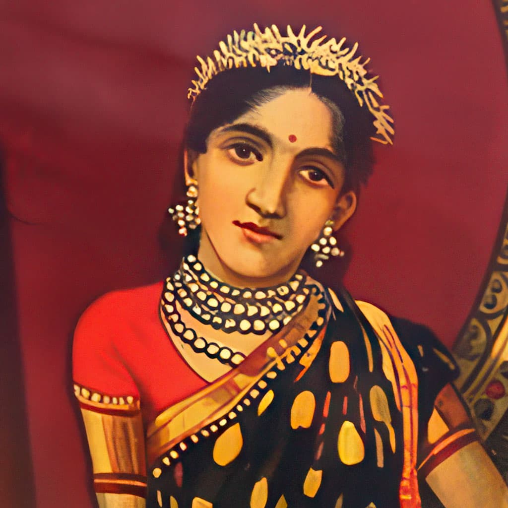 Draupadi, character in the Krishna Dharma Mahabharata companion: Fire-born princess of Panchala who becomes wife to the five Pandavas.
