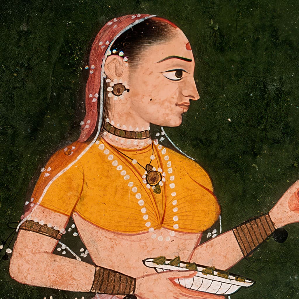 Kunti, character in the Krishna Dharma Mahabharata companion: Mother of the Pandavas who silently recognizes Karna as her firstborn son.